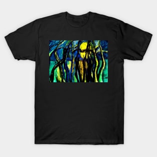 A Full Moon in the Forest that Comes Out of the Shadows of Paganism T-Shirt